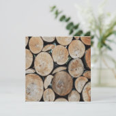Carte Cut Tree Branch Logs Stacked Pattern Photograph  (Debout devant)
