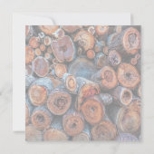 Carte Cut Tree Logs Stacked Together Pattern Photograph (Dos)