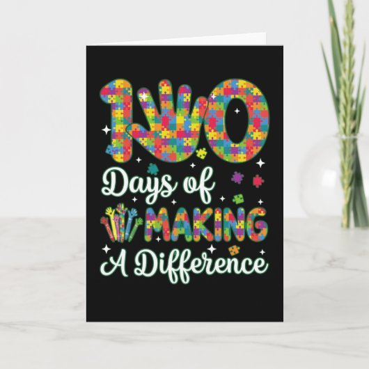 Carte Cute 100 Days Making A Difference Puzzle Inclusion (Devant)