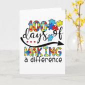 Carte Cute 100 Days Making A Difference Puzzle Inclusion (Fleur jaune)