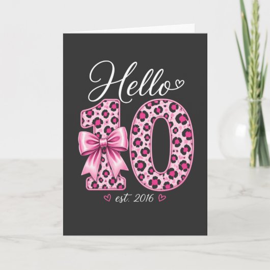 Carte Cute 10th Birthday Girl Hello 10 est 2016 Tee (Devant)