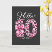 Carte Cute 10th Birthday Girl Hello 10 est 2016 Tee (Fleur jaune)