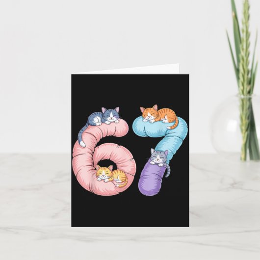 Carte Cute 67 Cat Meme Design  (Devant)