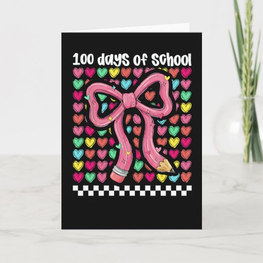 Carte Cute 67 Days Of School Pencil Bow Classroom Theme (Devant)