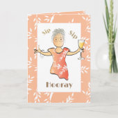 Carte Cute 80e anniversaire Female Champagne Toast (Devant)