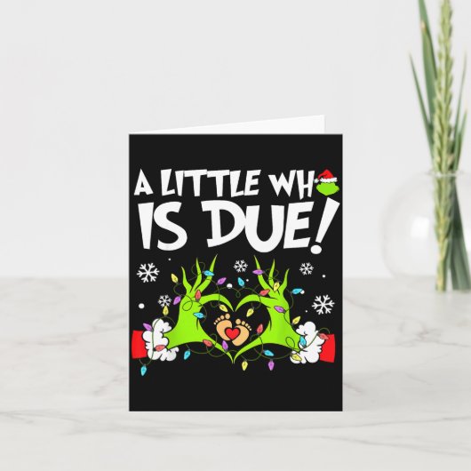 Carte Cute A Little Who Is Due Christmas Pregnancy Annou (Devant)