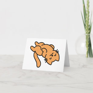 Carte Cute adorable Lazy Orange Chat PERSONNALISÉ