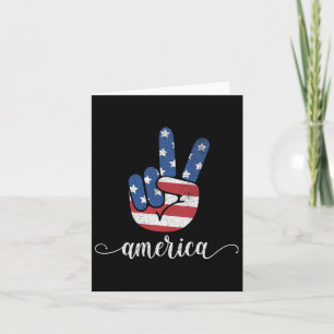 Carte Cute America Paix Patriotique Drapeau Américain Us