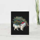 Carte Cute American Eskimo Dog In A Christmas Tree For M (Devant)