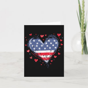 Carte Cute American Flag Heart Usa Patriotic Womens 4e