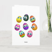 Carte Cute and Funny Easter Eggs Cartoon (Dos)