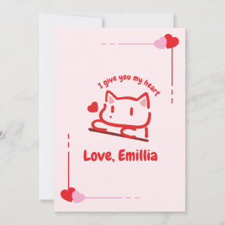 Carte Cute Animal Heart Personalized