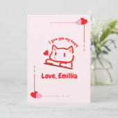 Carte Cute Animal Heart Personalized (Debout devant)