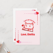 Carte Cute Animal Heart Personalized (Devant/Arrière en situation)