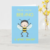 Carte Cute Animal Pun Merci Appréciation de l'enseignant (Fleur jaune)