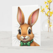 Carte Cute Animated Animal Portrait Card (Fleur jaune)