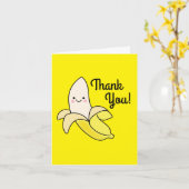 Carte Cute Anniversaire de enfant banane Kawaii (Fleur jaune)