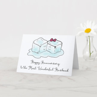 Carte Cute Anniversary Card for Husband Cartoon Ice     