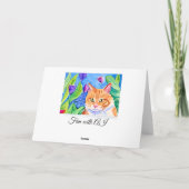 Carte Cute Aquarelle Chat Orange | Penser à vous (Dos)