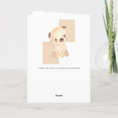 Carte Cute aquarelle Chiot Personnalisé Nom 1er Annivers (Dos)