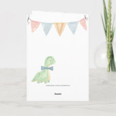 Carte Cute Aquarelle Dinosaure Anniversaire Garçon Perso (Dos)