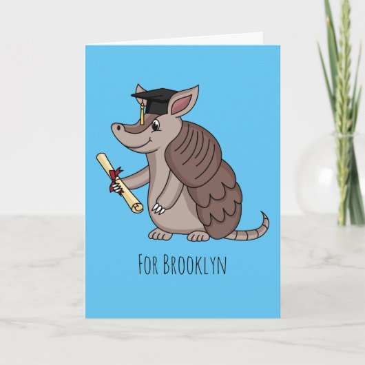 Carte Cute armadillo avec dessin animé de la casquette d (Devant)