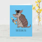Carte Cute armadillo avec dessin animé de la casquette d (Fleur jaune)