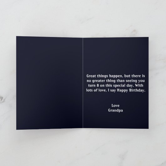 Carte Cute Astronaut Green Purple Galaxy 8e anniversaire (Intérieur)