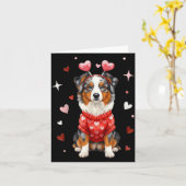 Carte Cute Australian Shepherd Valentine Heart Valentine (Fleur jaune)