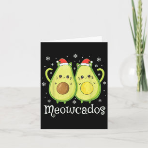 Carte Cute Avocado Kitten Pun drôle de Noël Alimentation