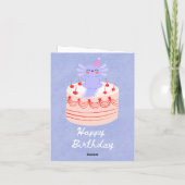 Carte Cute axolotl birthday card (Dos)