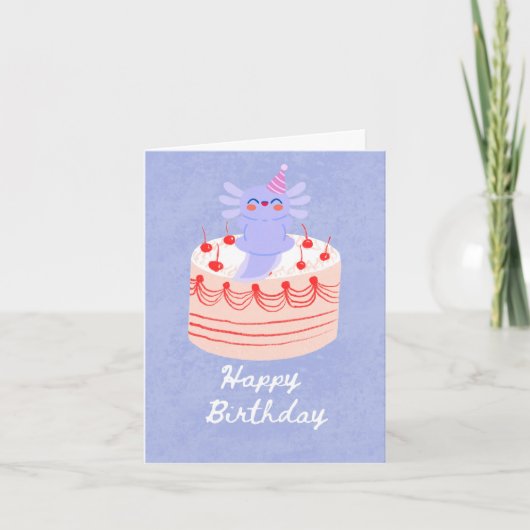 Carte Cute axolotl birthday card (Devant)