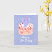Carte Cute axolotl birthday card (Fleur jaune)