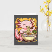 Carte Cute Axolotl Eats Ramen Noodles Axolotls Ramen  (Fleur jaune)