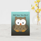 Carte Cute Baby Owl Personnalisé (Fleur jaune)