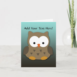 Carte Cute Baby Owl Personnalisé