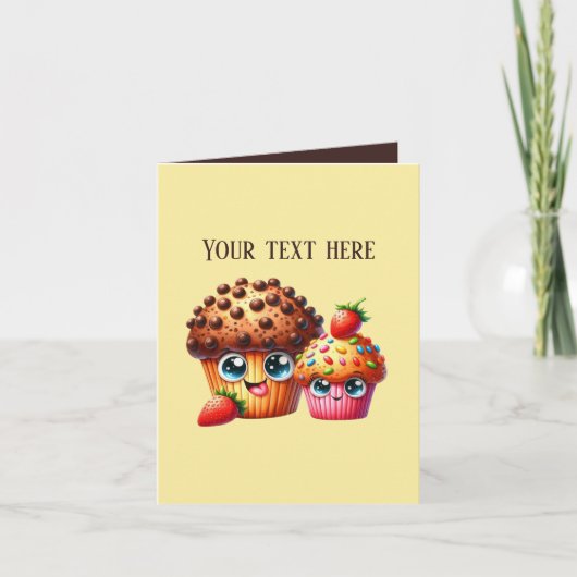 Carte Cute bakery muffins customizable (Devant)