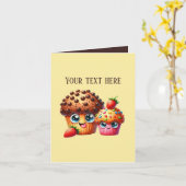 Carte Cute bakery muffins customizable (Fleur jaune)