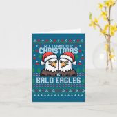 Carte Cute Bald Eagles Christmas Ugly Xmas Sweater Patri (Fleur jaune)