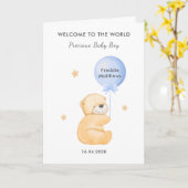 Carte Cute Balloon Bear Welcome Baby Boy Card (Fleur jaune)