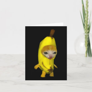 Carte Cute Banana Chat Happy Bananacat Mème Kitty Chat L