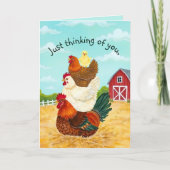 Carte Cute Barnyard Pile De Poulets Pensée De Vous (Devant)