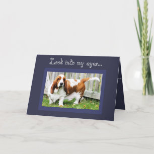 Carte Cute Basset Hound sur Funny Birthday Card avec Gât