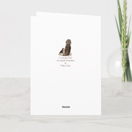 Carte Cute beagle puppy dog with verse for dad (Dos)