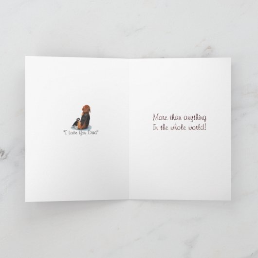 Carte Cute beagle puppy dog with verse for dad (Intérieur)