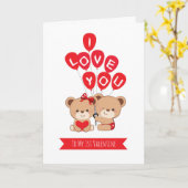 Carte Cute Bears Couple Valentine's Day Card (Fleur jaune)