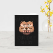 Carte Cute Beaver This Is Our Cuddle  (Fleur jaune)