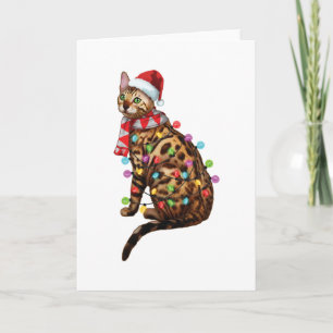 Carte Cute Bengale Chat Drôle Noël Cadeaux