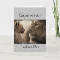 Cute Birday Custom Papa mon héros, famille Lion
