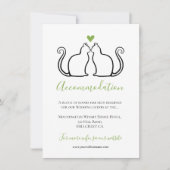 Carte Cute Black Cats Green Heart Mariage Hébergement (Devant)
